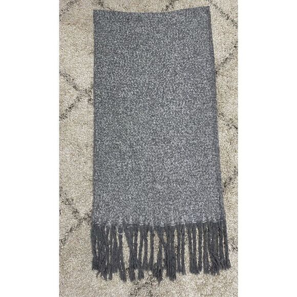 Gray Wide Super Soft Tassel Scarf Wrap - Picture 1 of 5